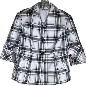 Kim Rogers Black White Jacket 3/4 Sleeves
